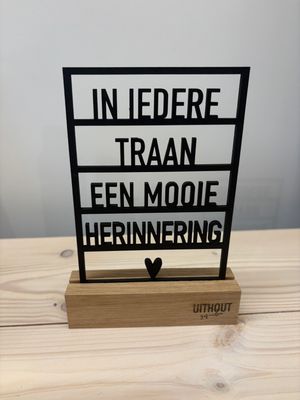 Tekstraam 'In iedere traan een mooie herinnering'