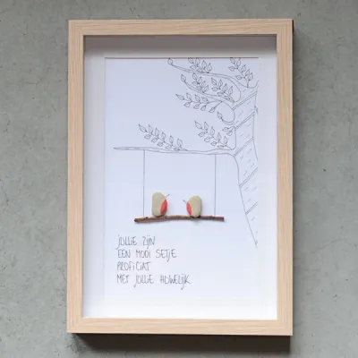 Pebble art : 'Jullie zijn een mooi setje'