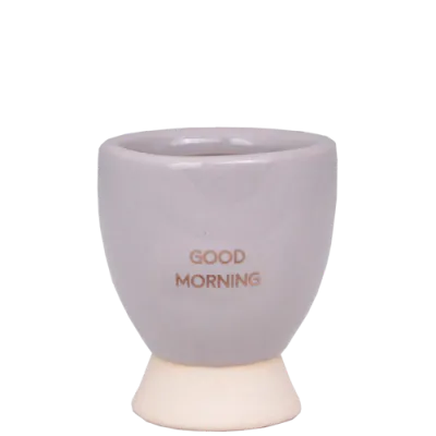 Sojakaars in eierdopje 'good morning'