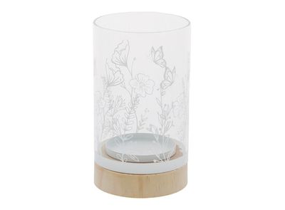 Theelichthouder met bloemenmotief