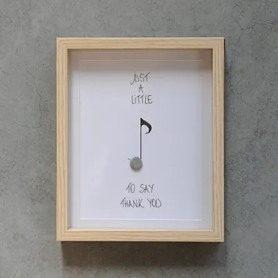 Pebble art 'Just a little note to say thank you'