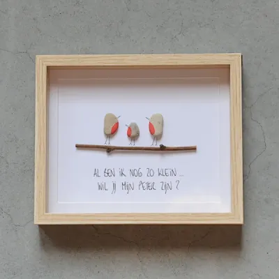 Pebble art 'Wil jij mijn peter zijn ?'