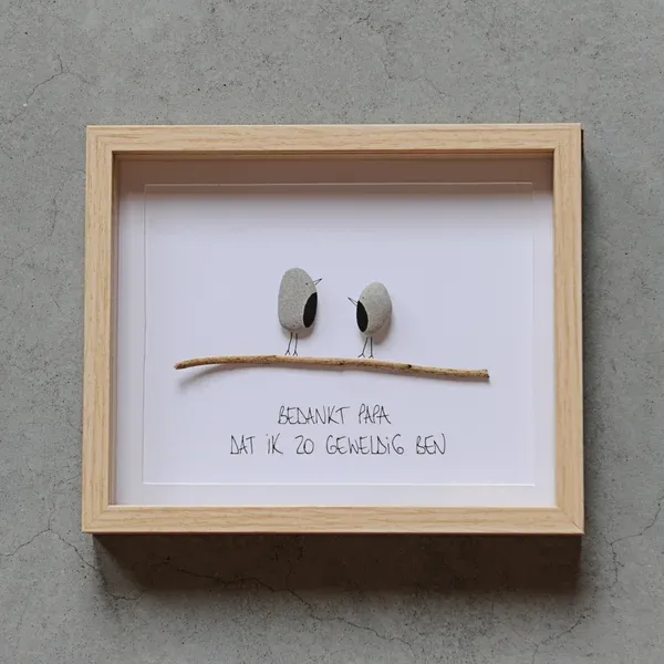 Pebble art 'Bedankt papa...'