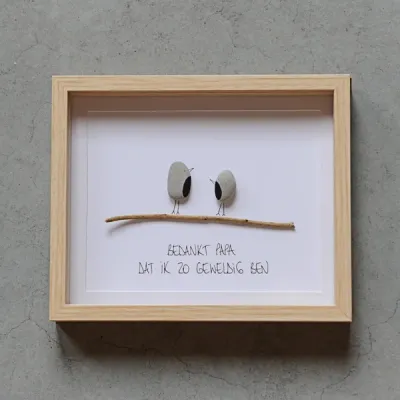 Pebble art 'Bedankt papa...'