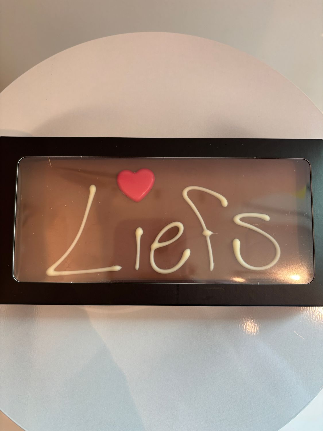 Chocoladetablet 'Liefs'