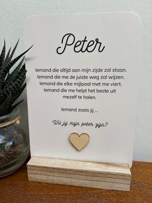 Kaart : 'Wil je mijn meter/peter zijn ?'