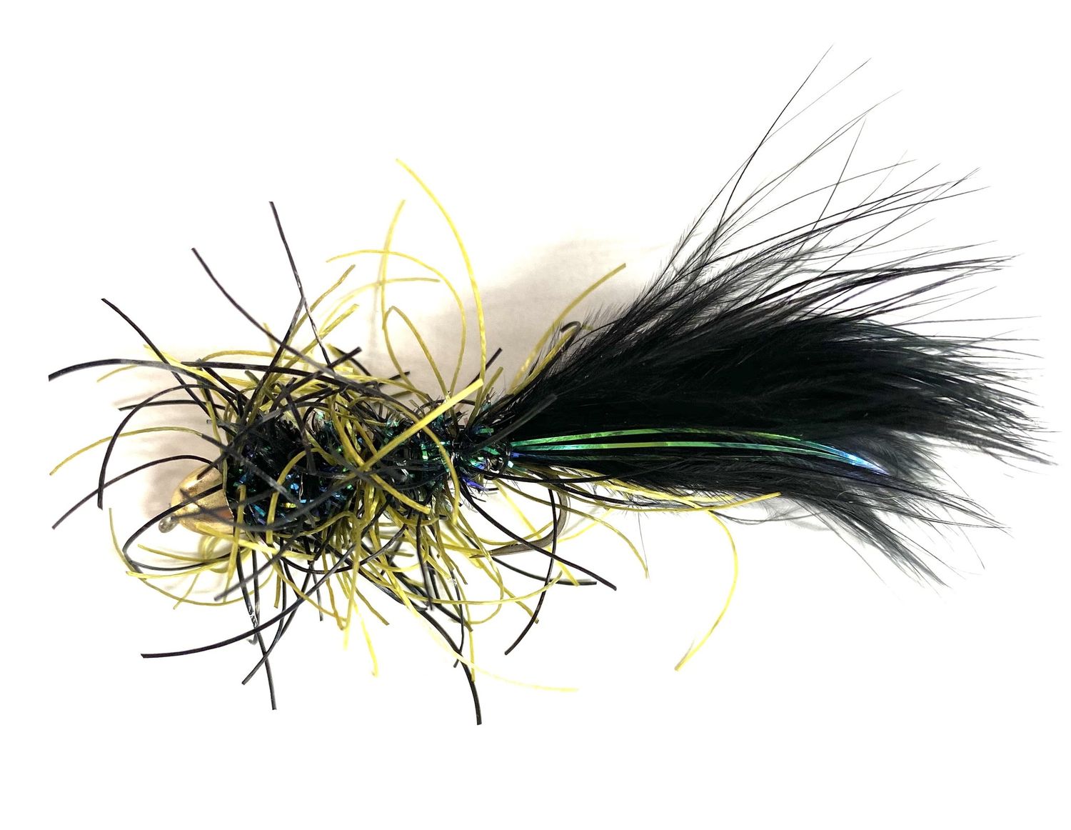 Cone Head Rubber Bugger, Color: Black, Size: 4