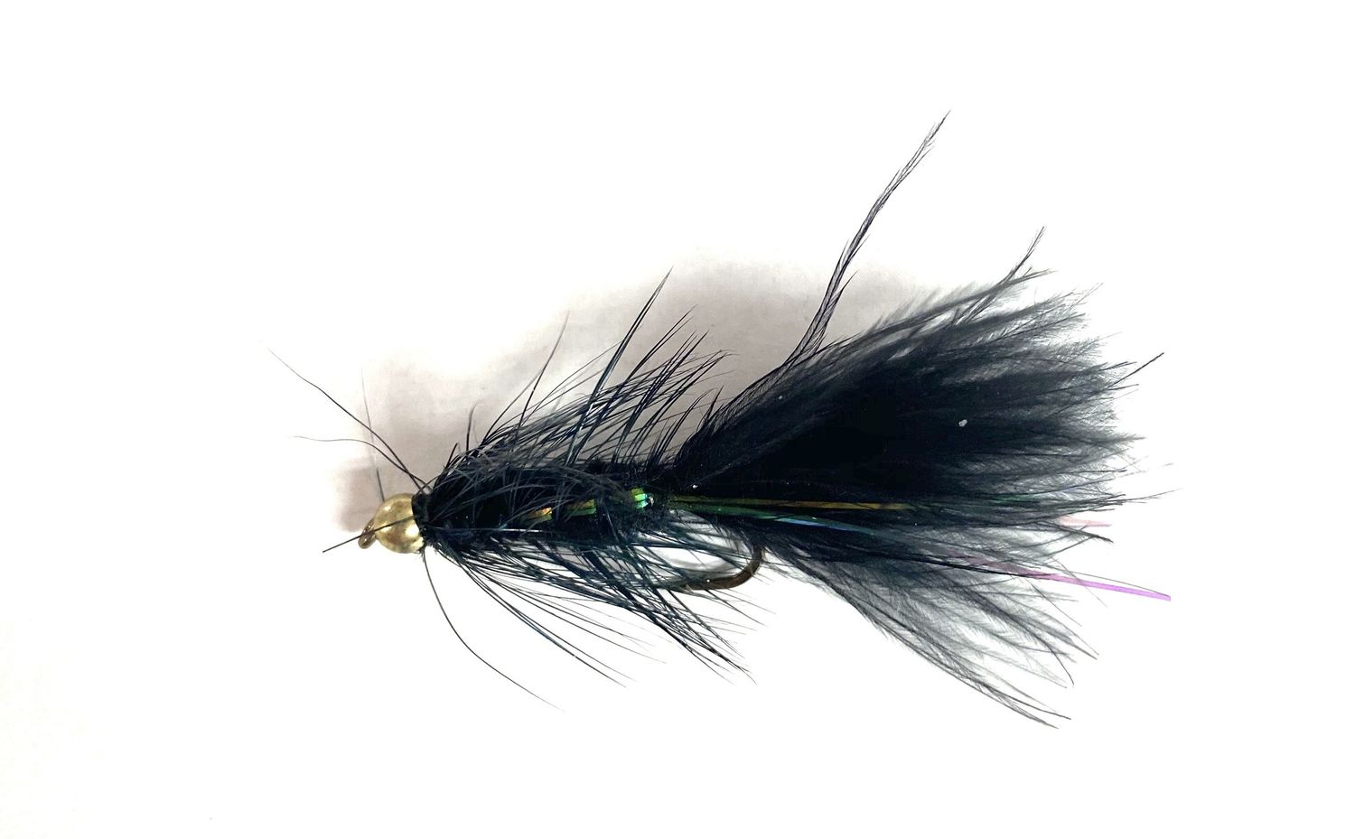 Bead Head Flashabou Bugger, Color: Black, Size: 6