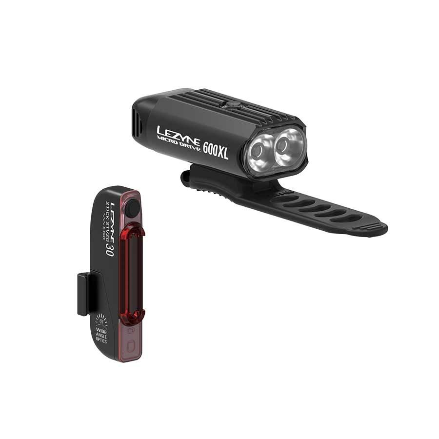 Lezyne, Micro Drive 600XL / Stick Pair, Light, Set, Black