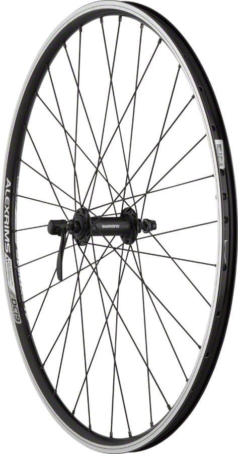 Quality Wheels Value Double Wall Series Front Wheel - 26&quot;, QR x 100mm, Rim Brake, Black, Clincher