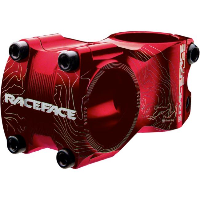 RaceFace Atlas Stem - 50mm, 31.8 Clamp, +/-0, 1 1/8", Aluminum, Red