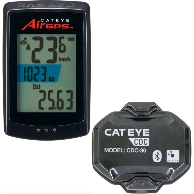 CatEye AirGPS Cycling Computer - with CDC Cadence Sensor, Black