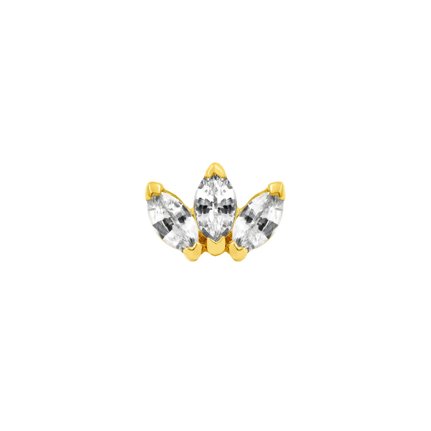 Tripple Marquise CZ - Yellow Gold