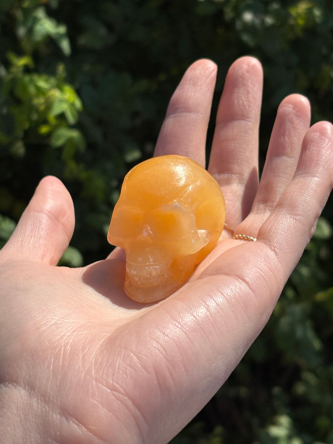 Orange Calcite Skull