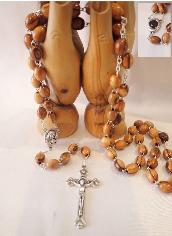 Rosary - Olive Wood with Holy Land Earth
