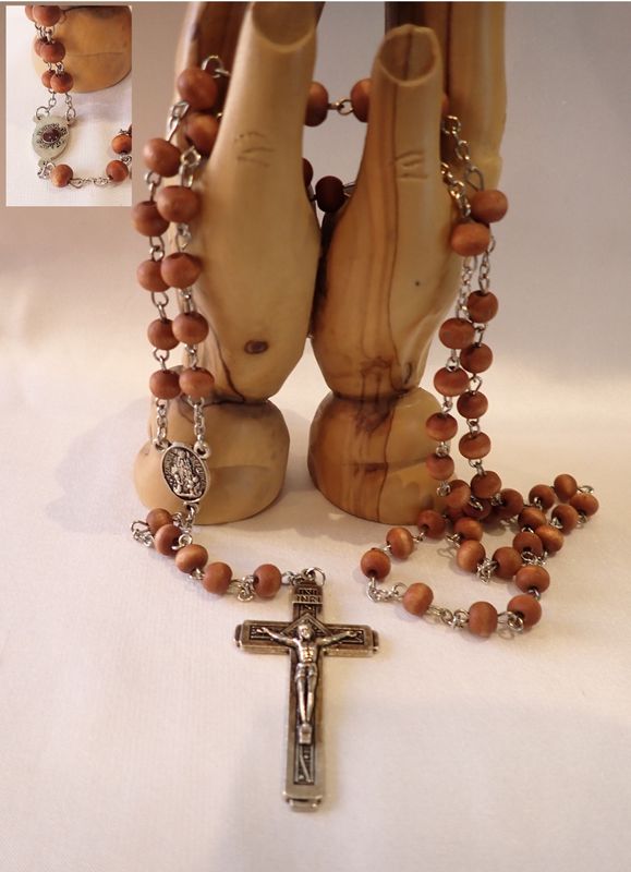 Rosary - Scented Wood with Fatima Earth