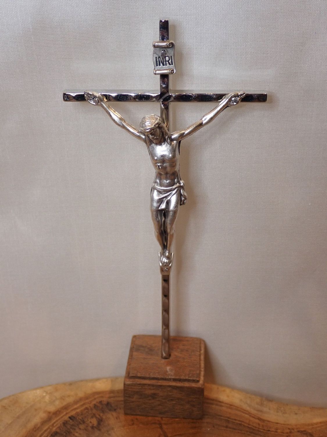 Standing Crucifix on Wooden Base - size options Standing Crucifix on Wooden Base - size options