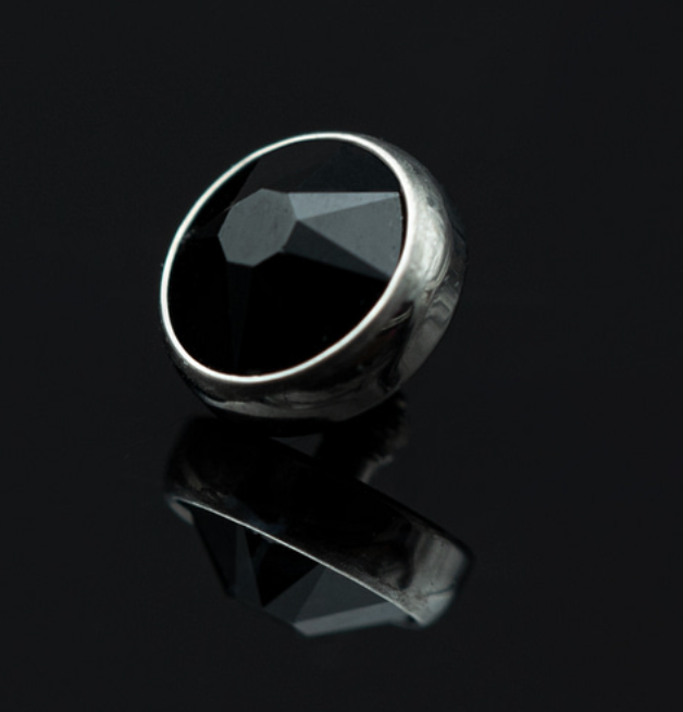 Black Flatback Bezel - Threaded 14g
