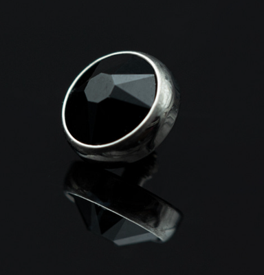 Black Flatback Bezel - Threaded 14g