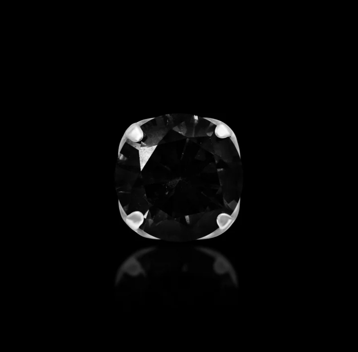 Black CZ Prong