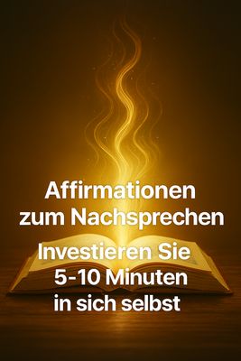 Affirmationen zum Nachsprechen,&quot;Investieren sie 5 -10 Minuten in sich selbst