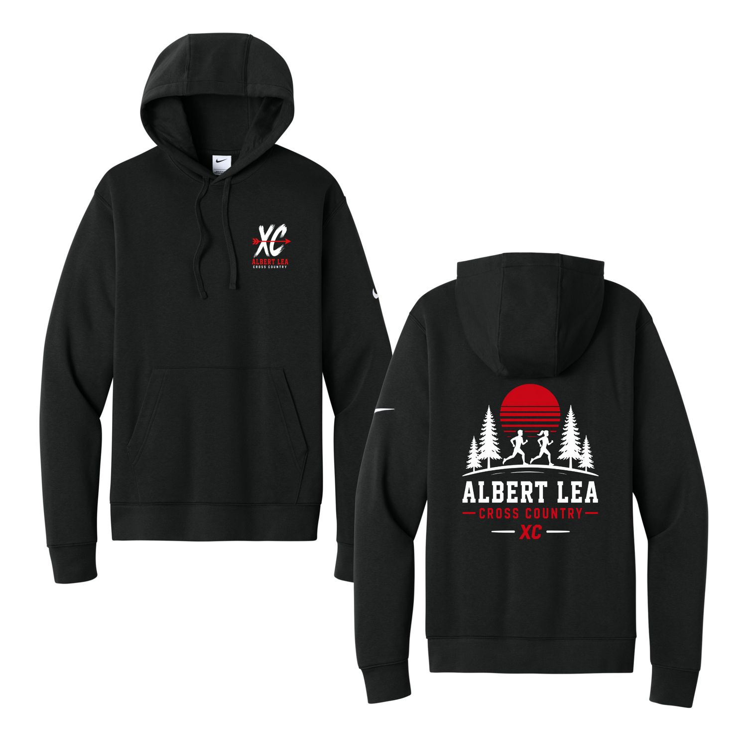 Nike Club Fleece Sleeve Swoosh Pullover Hoodie  Black
