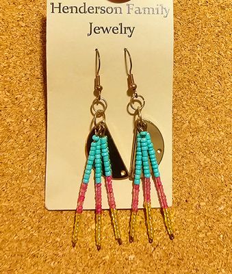 Turquoise, Pink, &amp; Gold beadwork