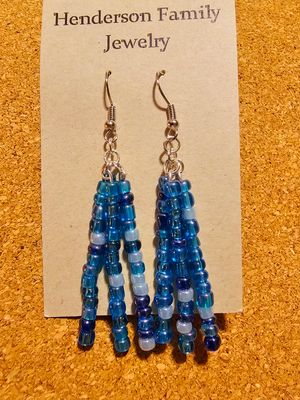 Icicles, Shades of Blue glass beads