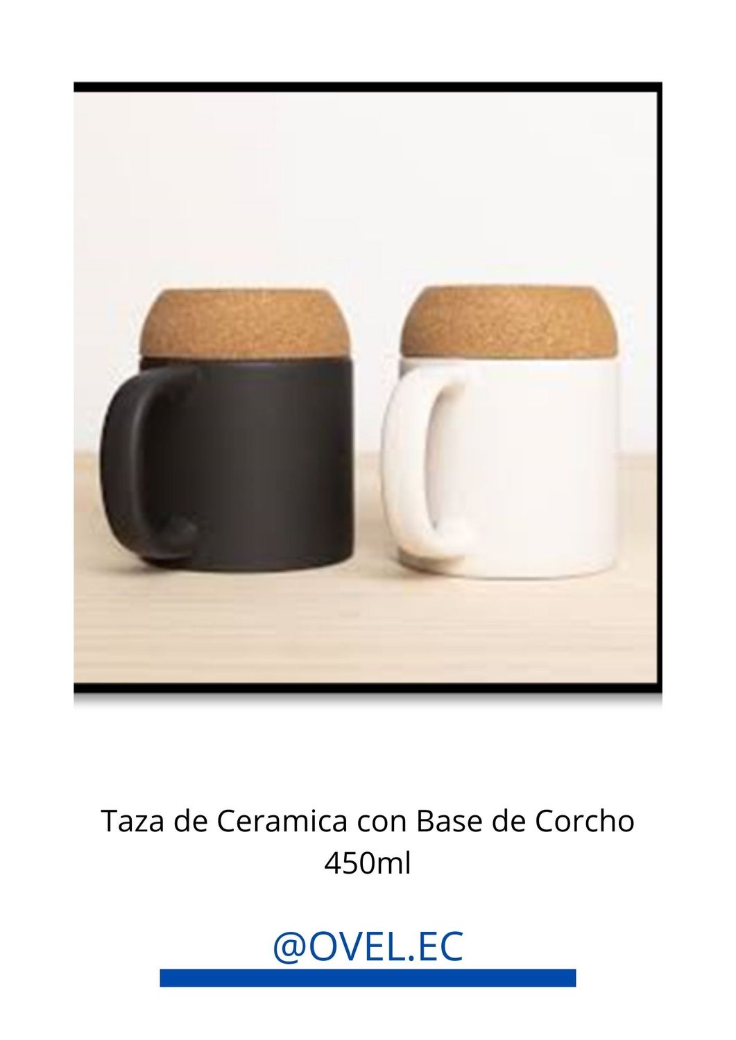 Tazas de Cerámica con Base de Corcho