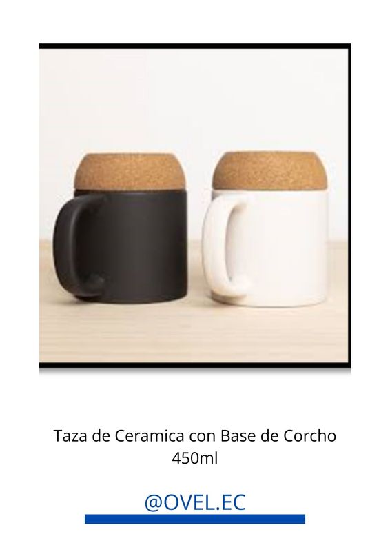 Tazas de Cerámica con Base de Corcho