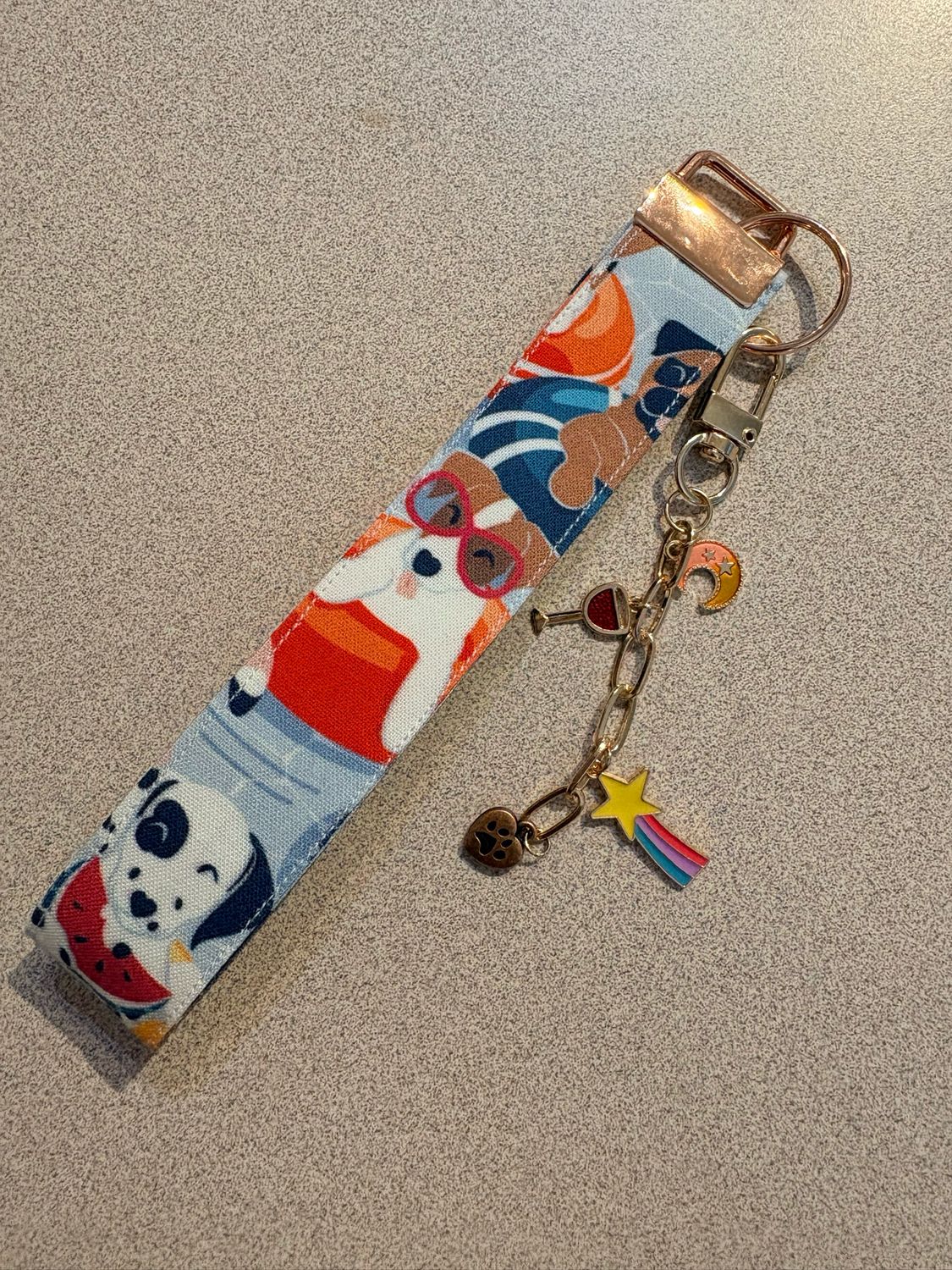 Wristlet Key fob / Key Chain With charms