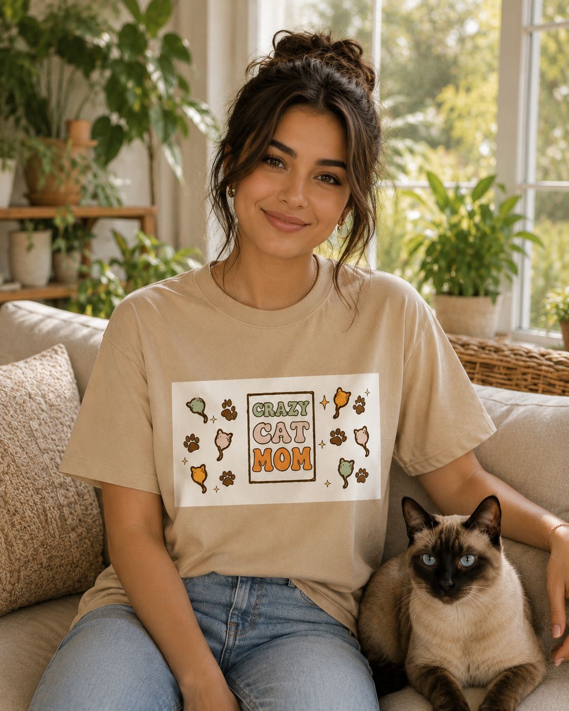 Crazy Cat mom - T Shirt
