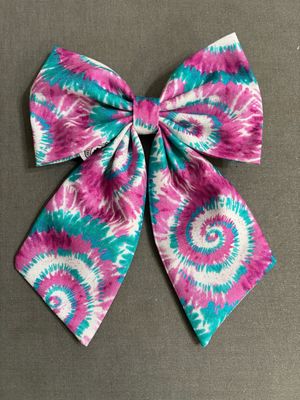 Aqua-pink Waves Bow