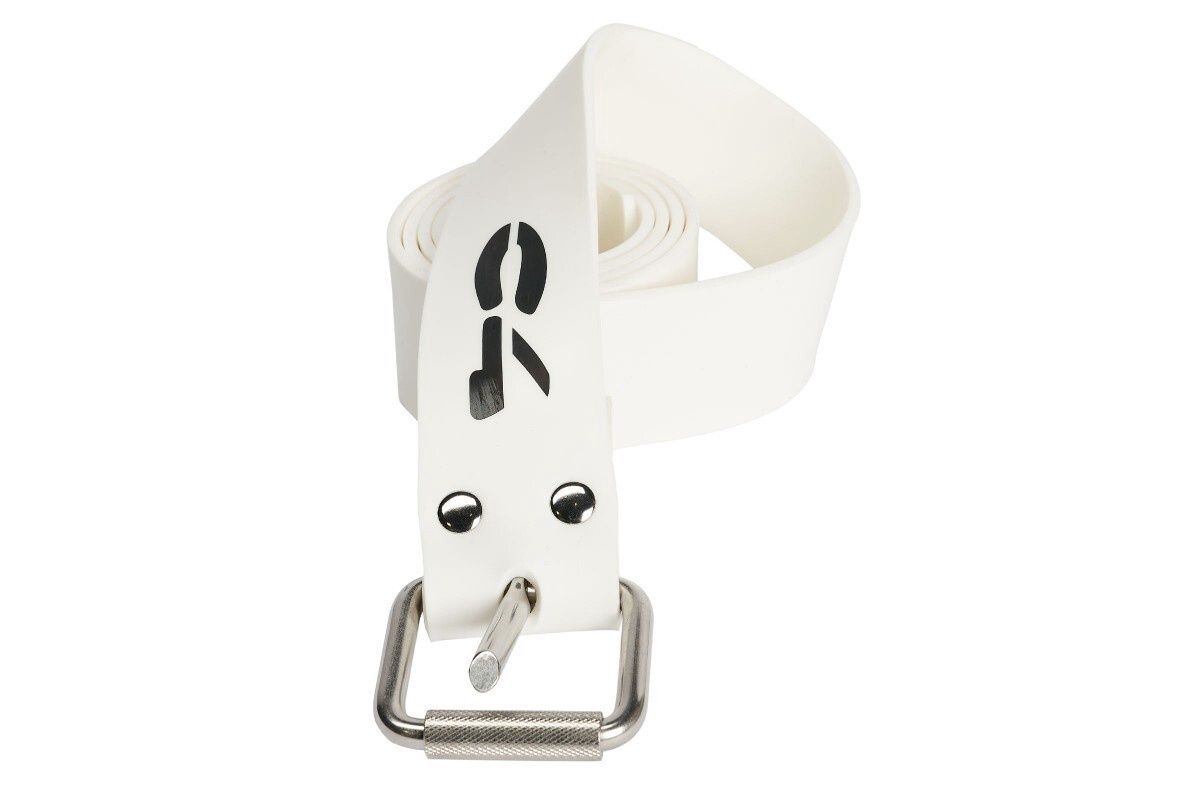 C4 WHITE MARSEILLAISE SILICONE BELT WITH STAINLESS STEEL BUCKLE