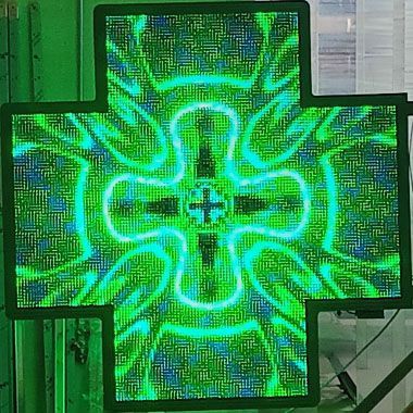 CROCE BIFACCIALE A LED GRAFICA RGB DESIGN