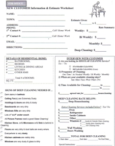 Estimate & Customer Information Form
