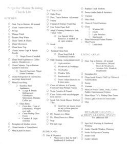 Check List - Step by Step Residential House Cleaning Instructions