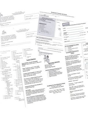 Complete Set of Cleaning Forms