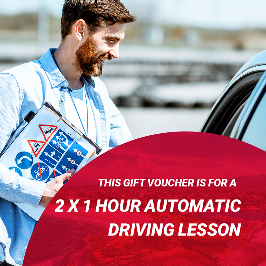 This gift voucher is for a 2 x 1 hour automatic driving lesson