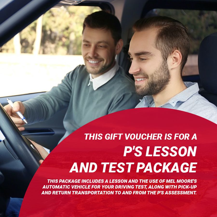 This gift voucher is for a P’s lesson and test package (Automatic)