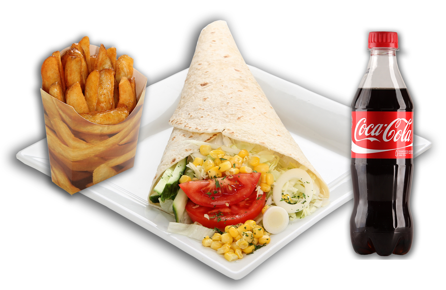Tortilla menü /MexTaco tortilla+sült burgonya+0,5 l üdítő/