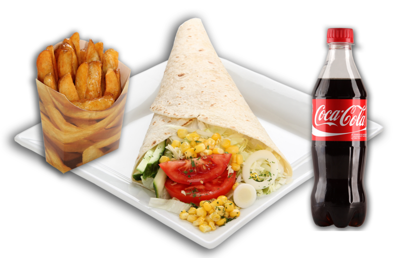 Tortilla menü /MexTaco tortilla+sült burgonya+0,5 l üdítő/