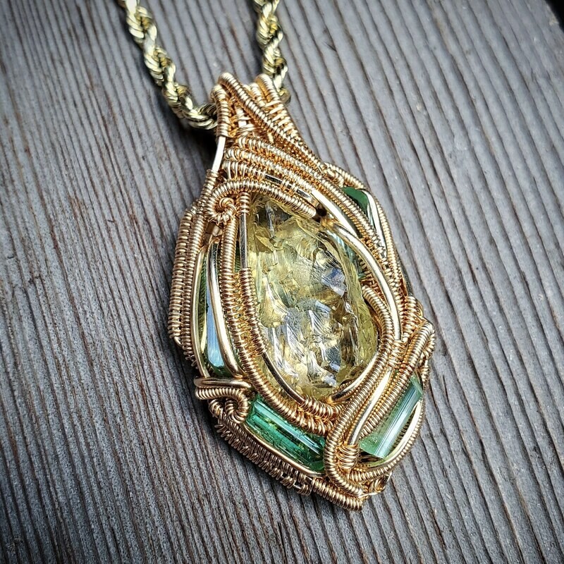 Ukraine Heliodor with Jaba Tourmaline crystals.