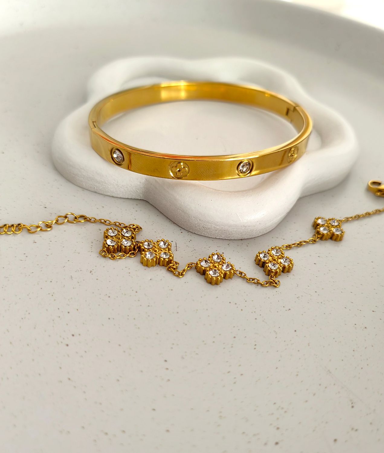 CUBIC CLOVER BRACELET SET
