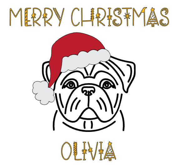 Merry Christmas Pug Name Mug