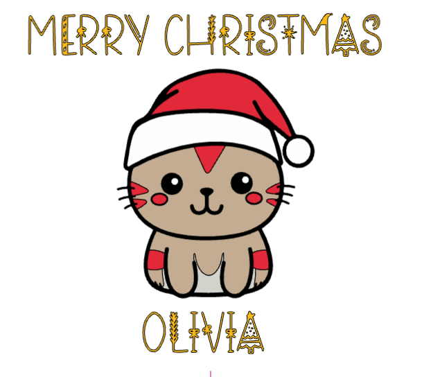 Merry Christmas Kitty Name Mug