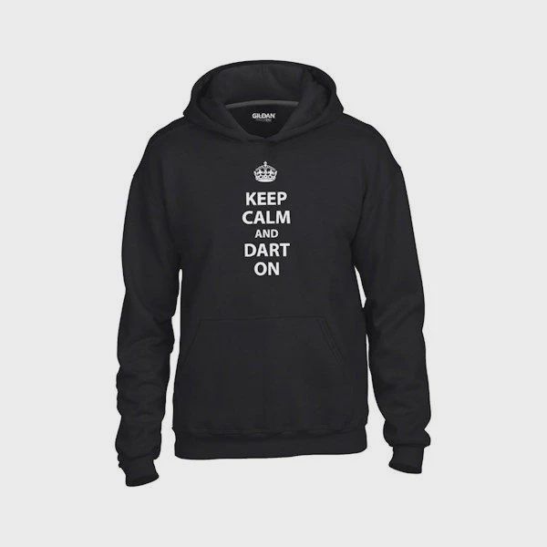 Hoodie Keep Calm Dart On Black