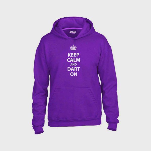 Hoodie Keep Calm Dart On Purple