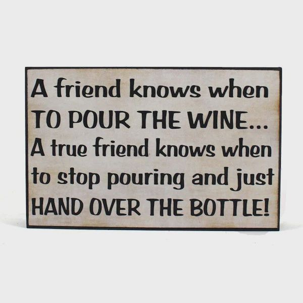 Sign Friends/Wine/Bottle