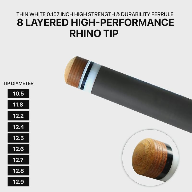 Rhino Carbon Shaft 3/8 x 10 12.8mm